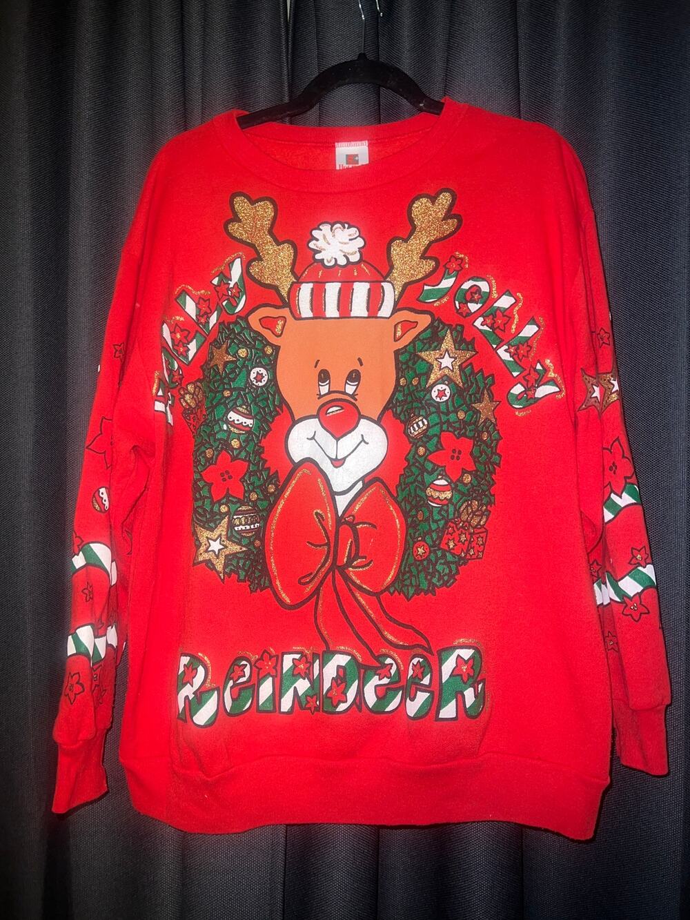 Ugly Christmas Sweater Xmas Sweatshirt Crewneck Size Large Vintage